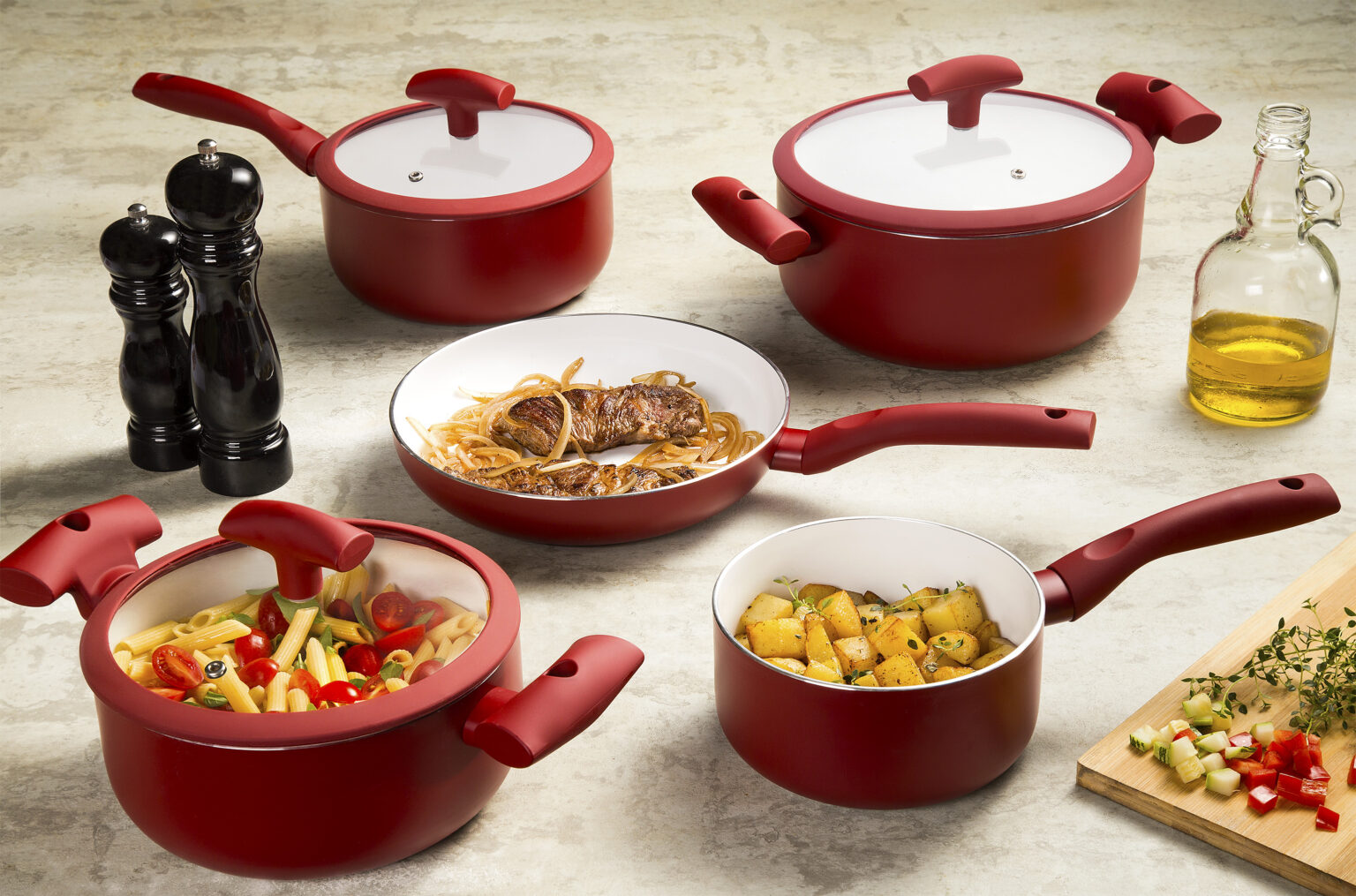 Conjunto Panelas Hércules PA300 Soft Touch Ambientado