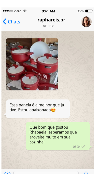 Depoimento WhatsApp - Cliente 1